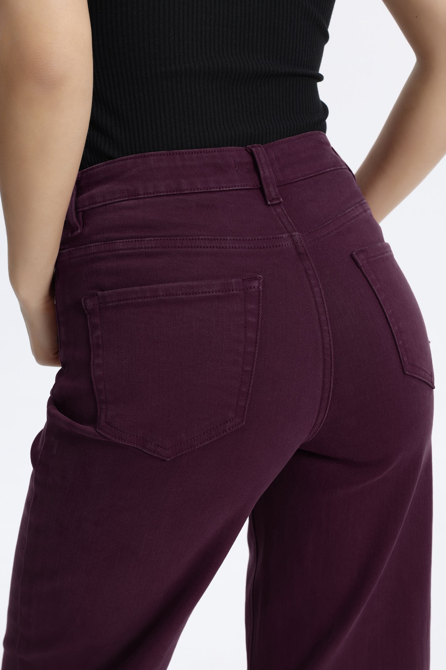 HIGH RISE WIDE LEG BYW8015 MAROON