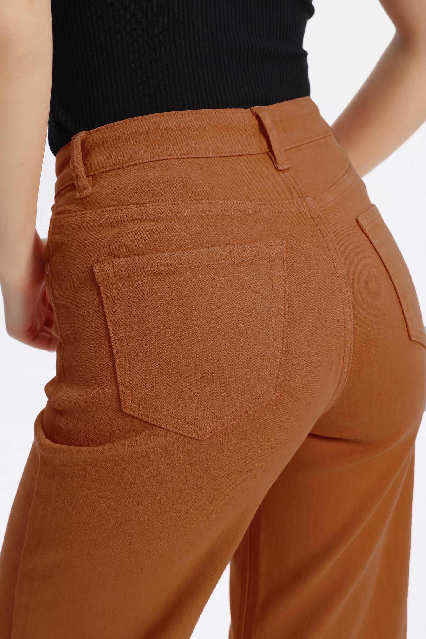 HIGH RISE WIDE LEG BYW8015 BURNT ORANGE