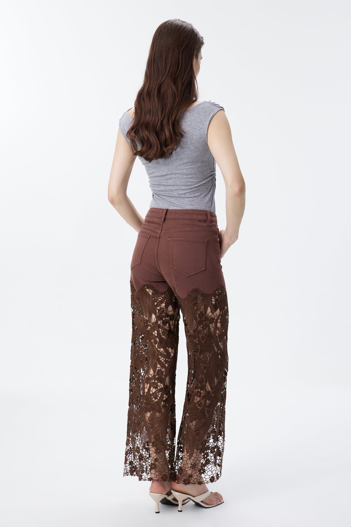 HIGH RISE LACE PANTS WITH RHINESTONE