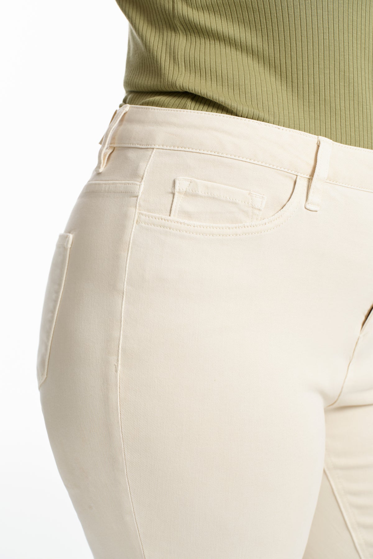 PLUS EMILY HIGH RISE DISTRESSED FLARE