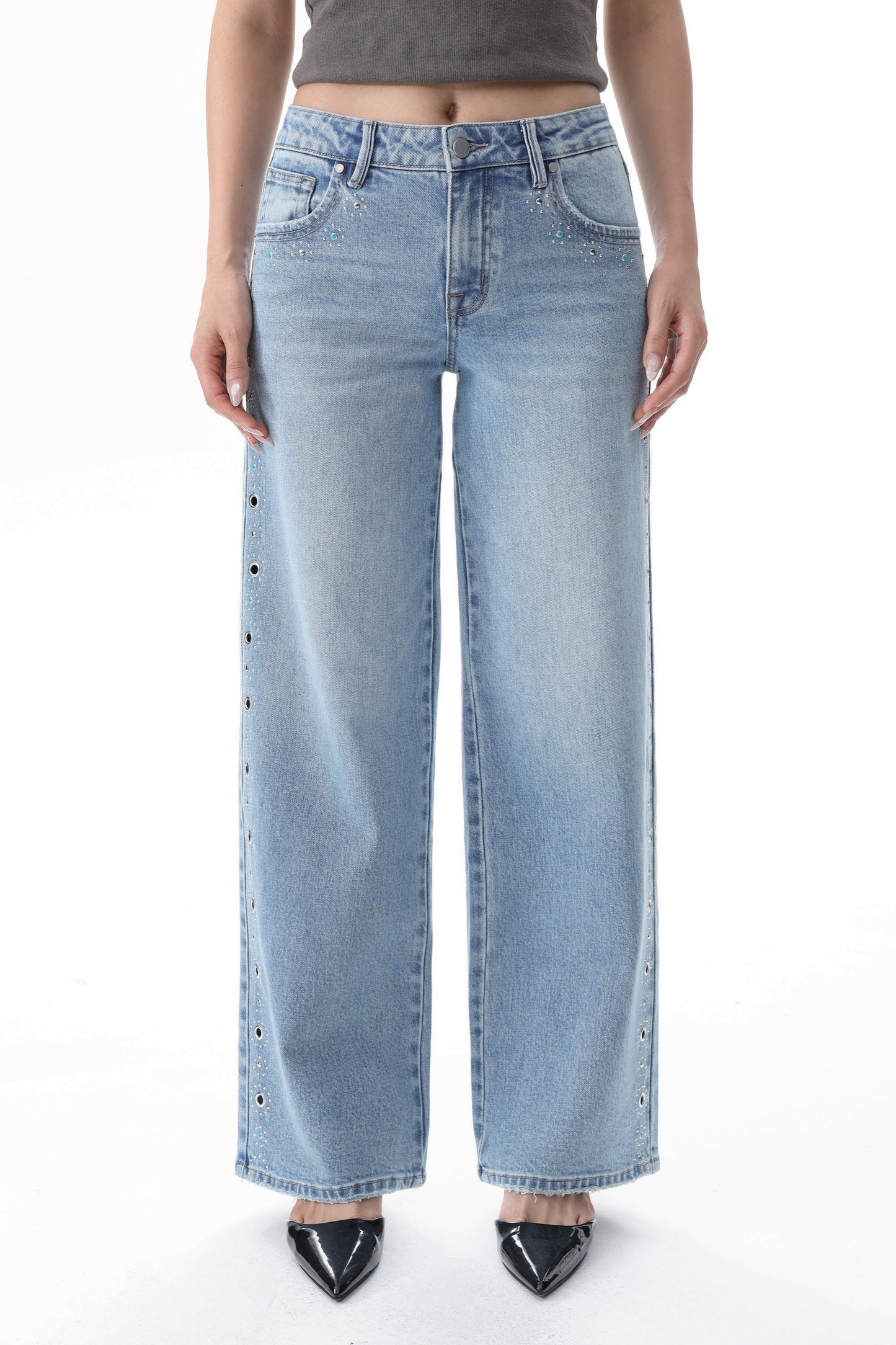 NEW YORK MID RISE WIDE LEG FULL JEANS BYW8430