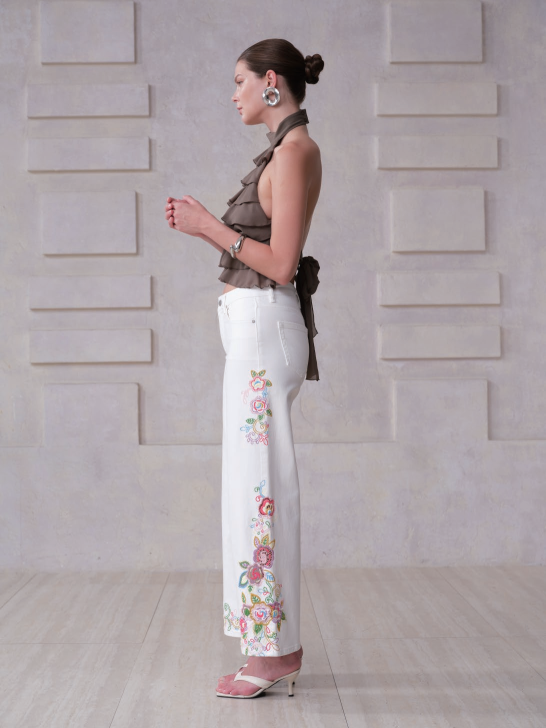 NEW YORK M-HIGH RISE WIDE LEG FULL PANTS BYW8446