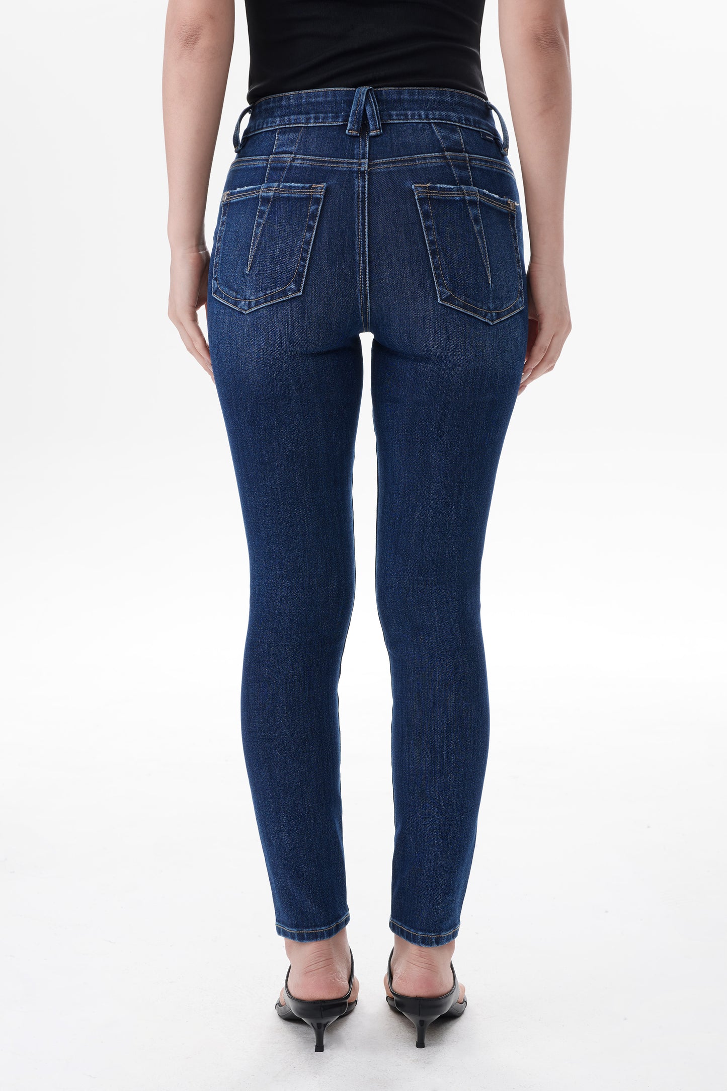 VIENNA MID RISE SKINNY ANKLE JEANS Heavy Washed Indigo