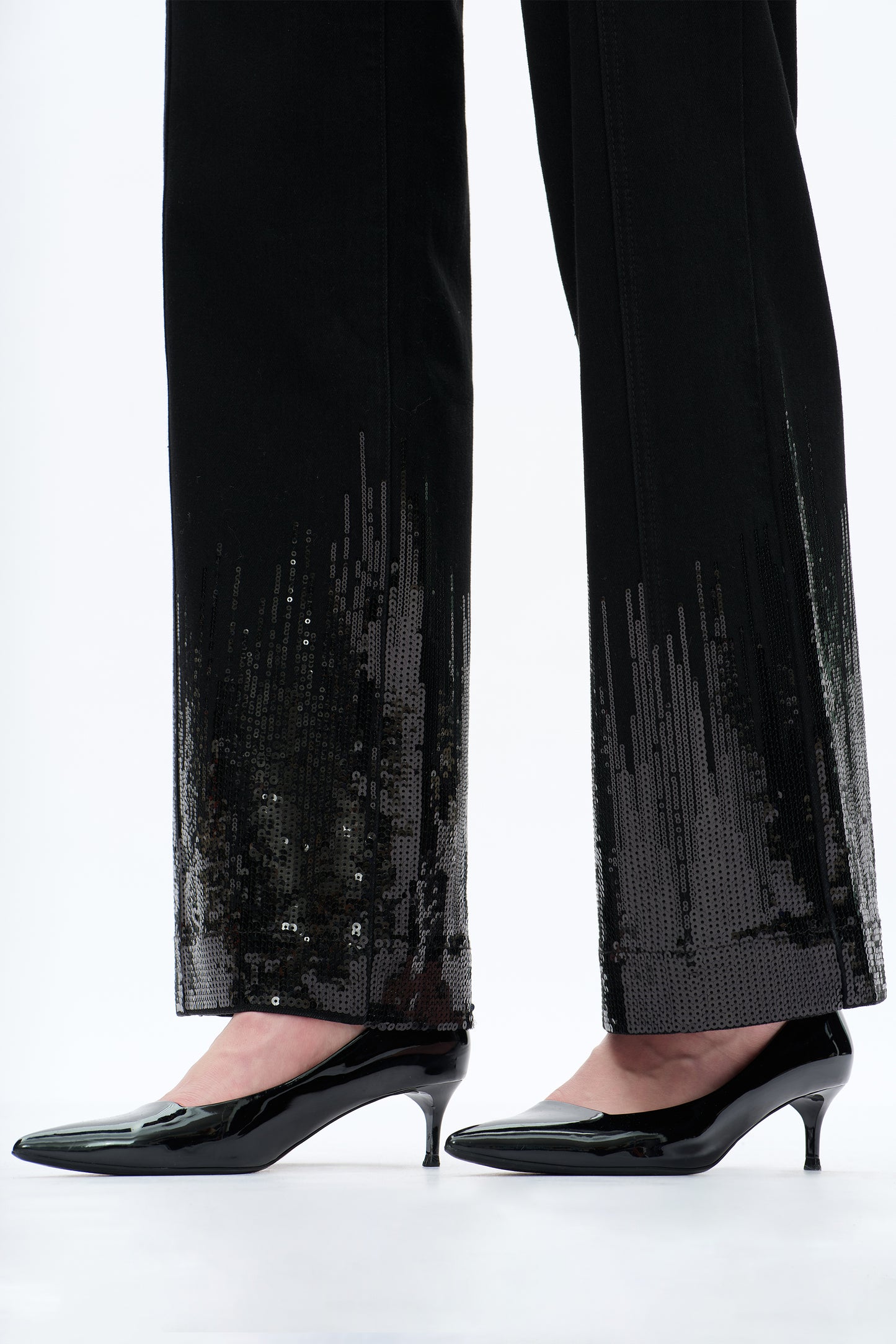 MID RISE SEQUIN WIDE LEG
