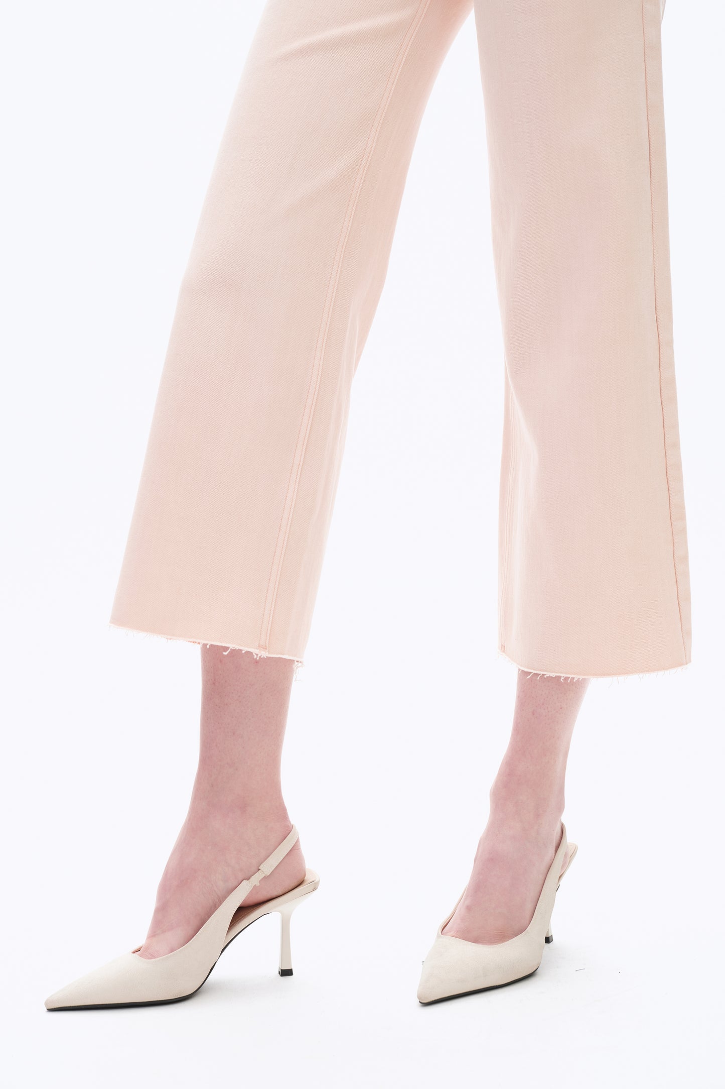 HIGH RISE WIDE LEG WITH RAW HEM PANTS BYW8015 PALE DOGWOOD