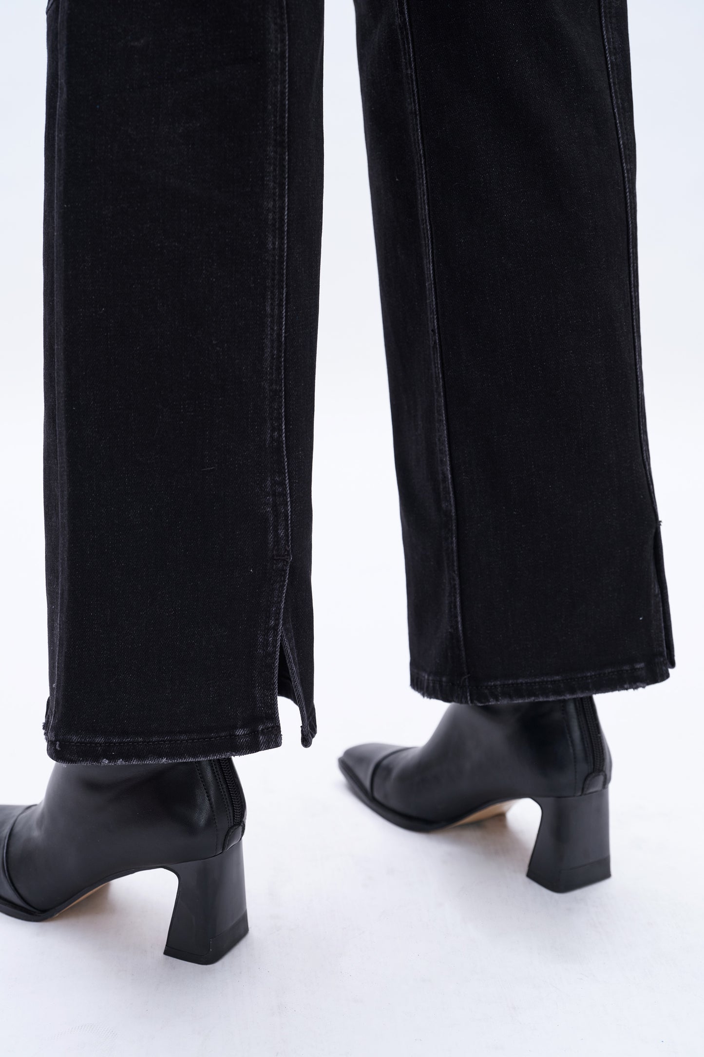 HIGH RISE WIDE LEG JEANS BYW8084 BLACK