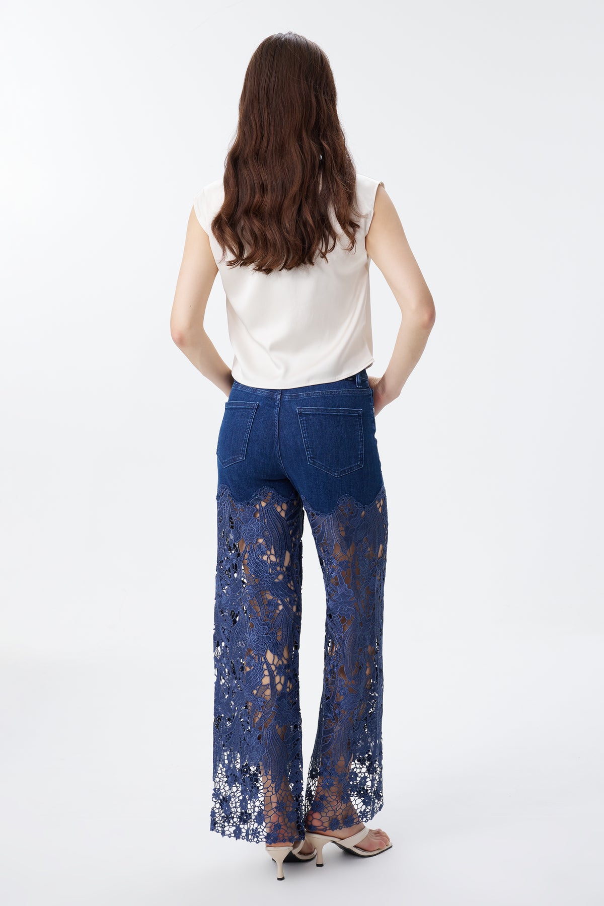 HIGH RISE LACE PANTS WITH RHINESTONE