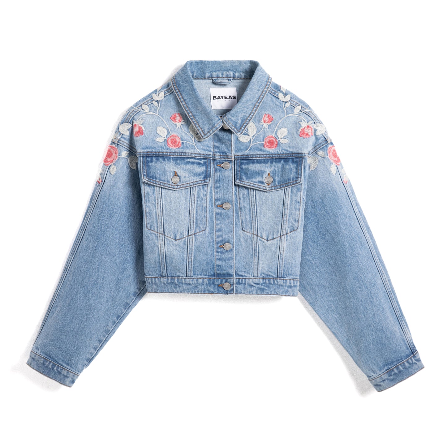 CROPPED DENIM JACKET BYJ9058 (BYMJ255) LIGHT BLUE