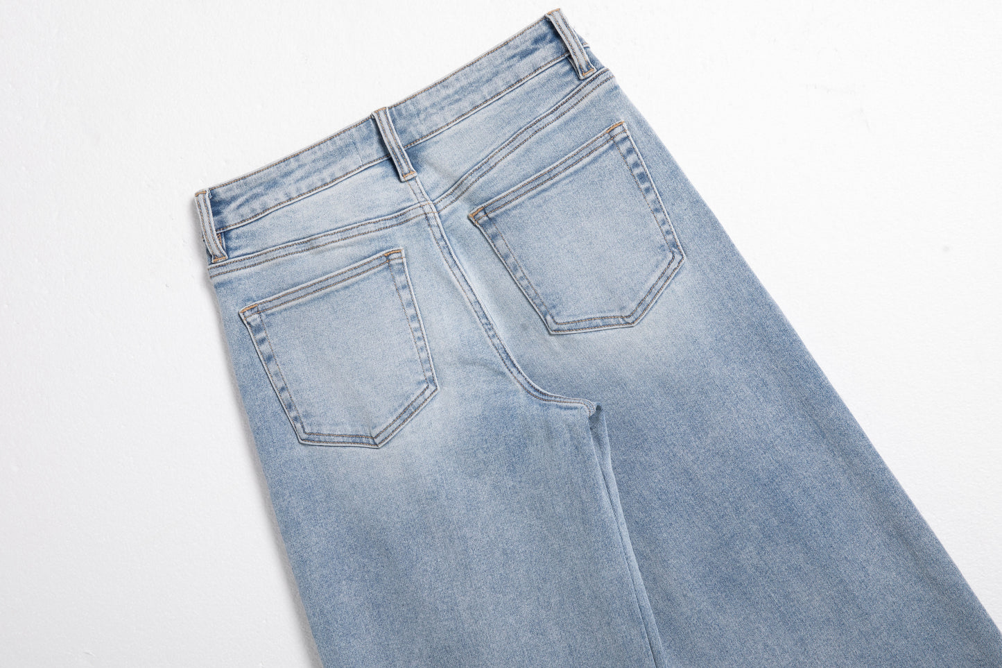 MID RISE WIDE LEG DENIM JEANS BYW8197 (BYHE262) RETRO LIGHT BLUE