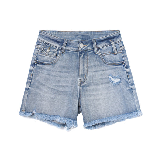 MID RISE DENIM SHORTS BYH6131 (BYWR007) LIGHT BLUE