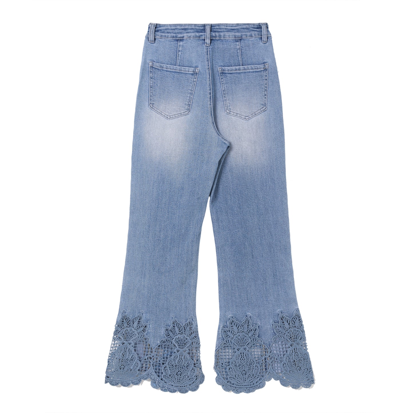 HIGH RISE EMBROIDERED FLARE ELG DENIM JEANS BYF1185 (BYMG001) MEDIUM BLUE