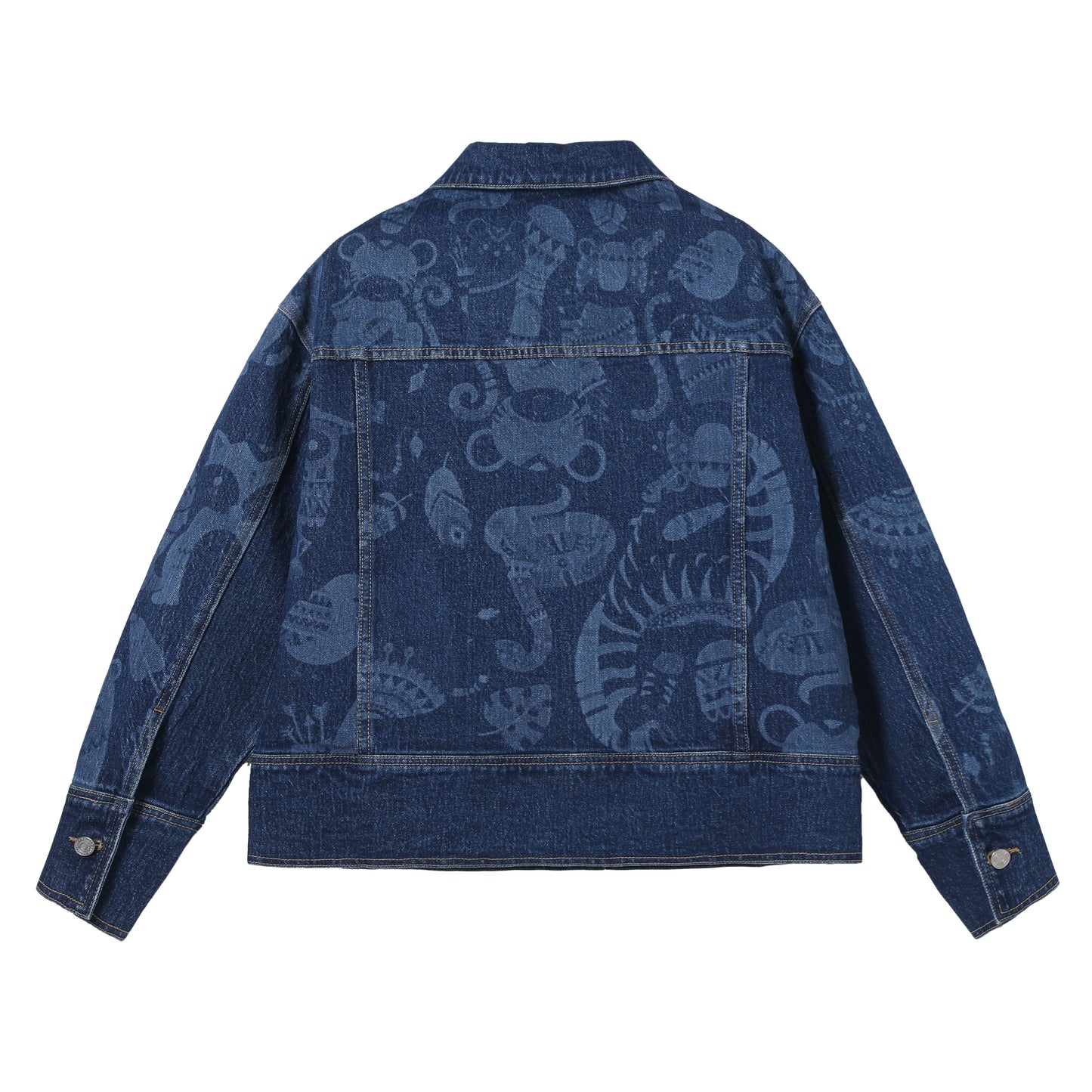 DENIM JACKET WITH LASER PRINTING BYJ9064 (BYMG031) DARK BLUE