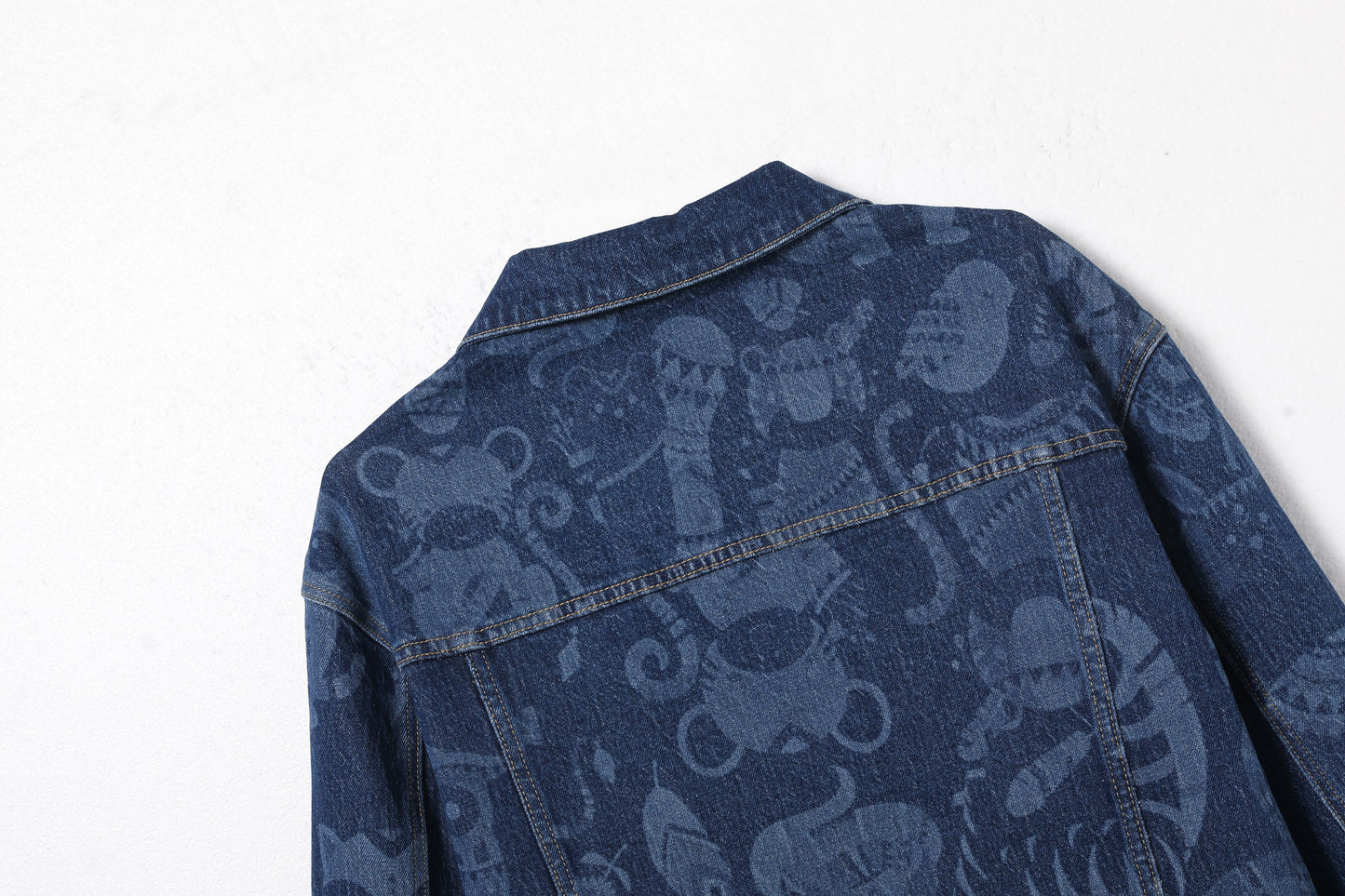 DENIM JACKET WITH LASER PRINTING BYJ9064 (BYMG031) DARK BLUE