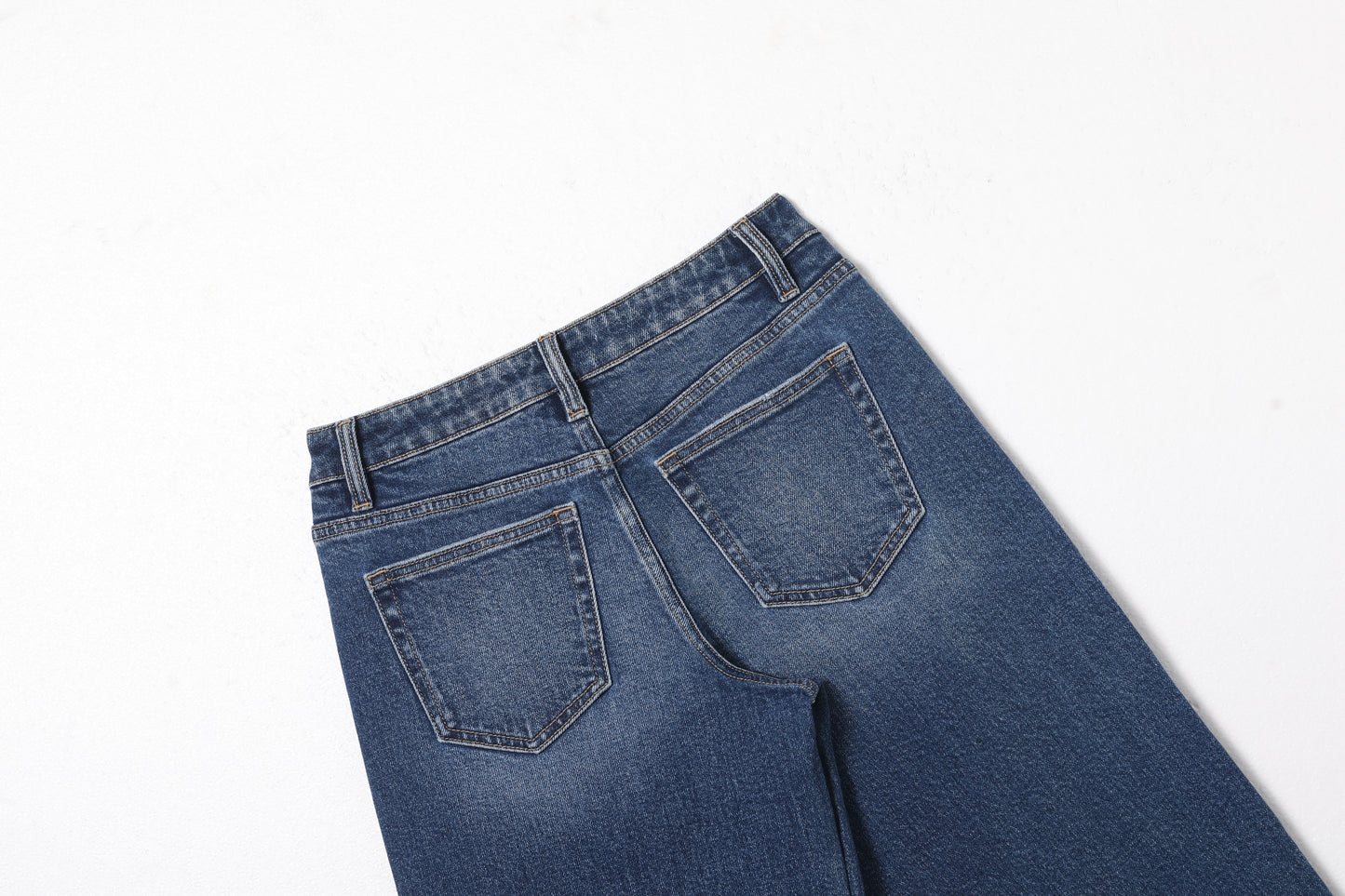 LOW RISE WIDE LEG ANKLE DENIM JEANS BYW8217 (BYHE331) DARK BLUE