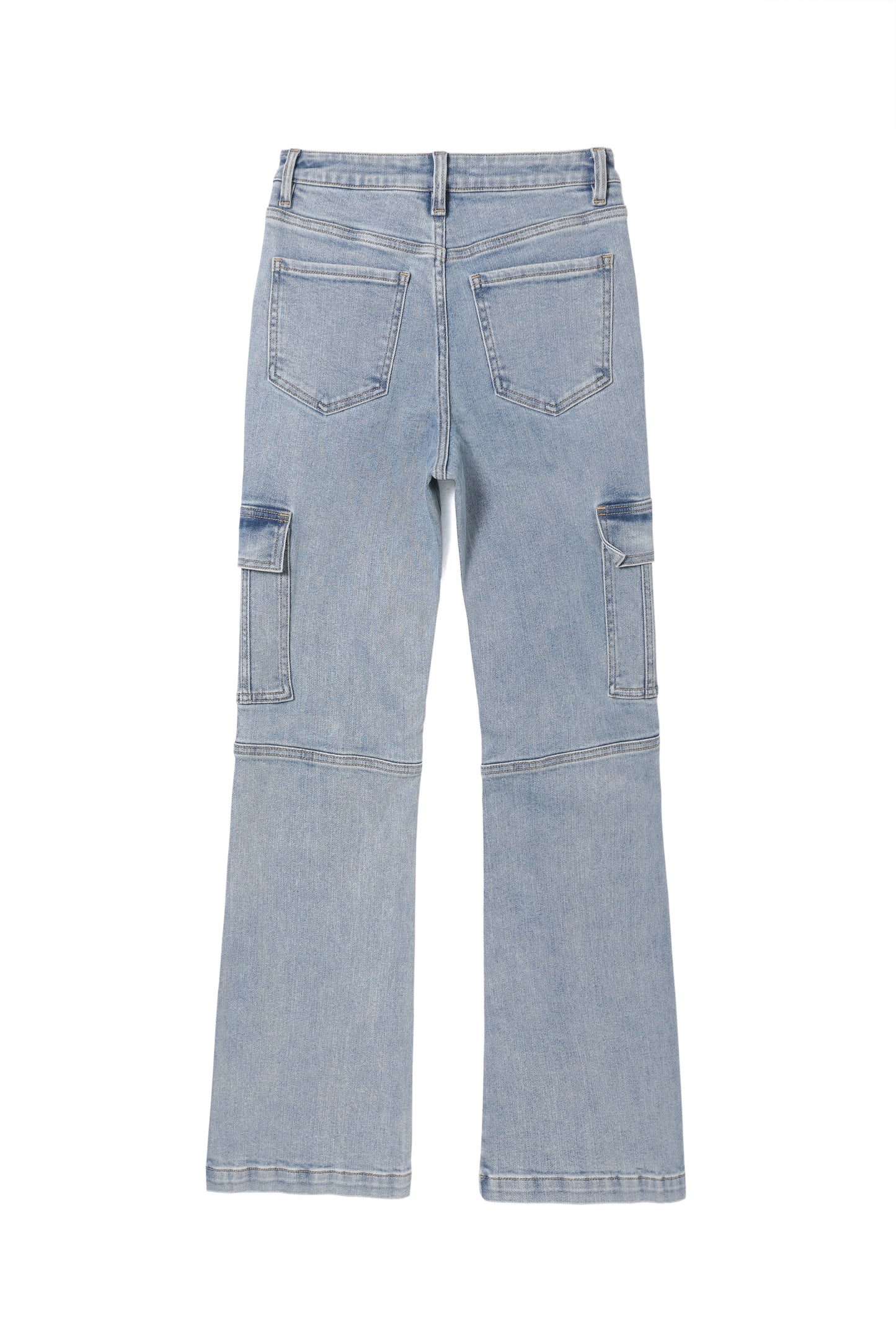 HIGH RISE CARGO BOOTCUT DENIM JEANS BYF1180 (BYMJ211) LIGHT BLUE