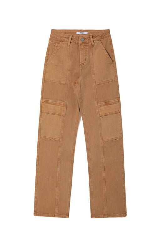 JUDY MID-RISE STAIGHT LEG PANTS BYT5271 (BYMJ264) KHAKI