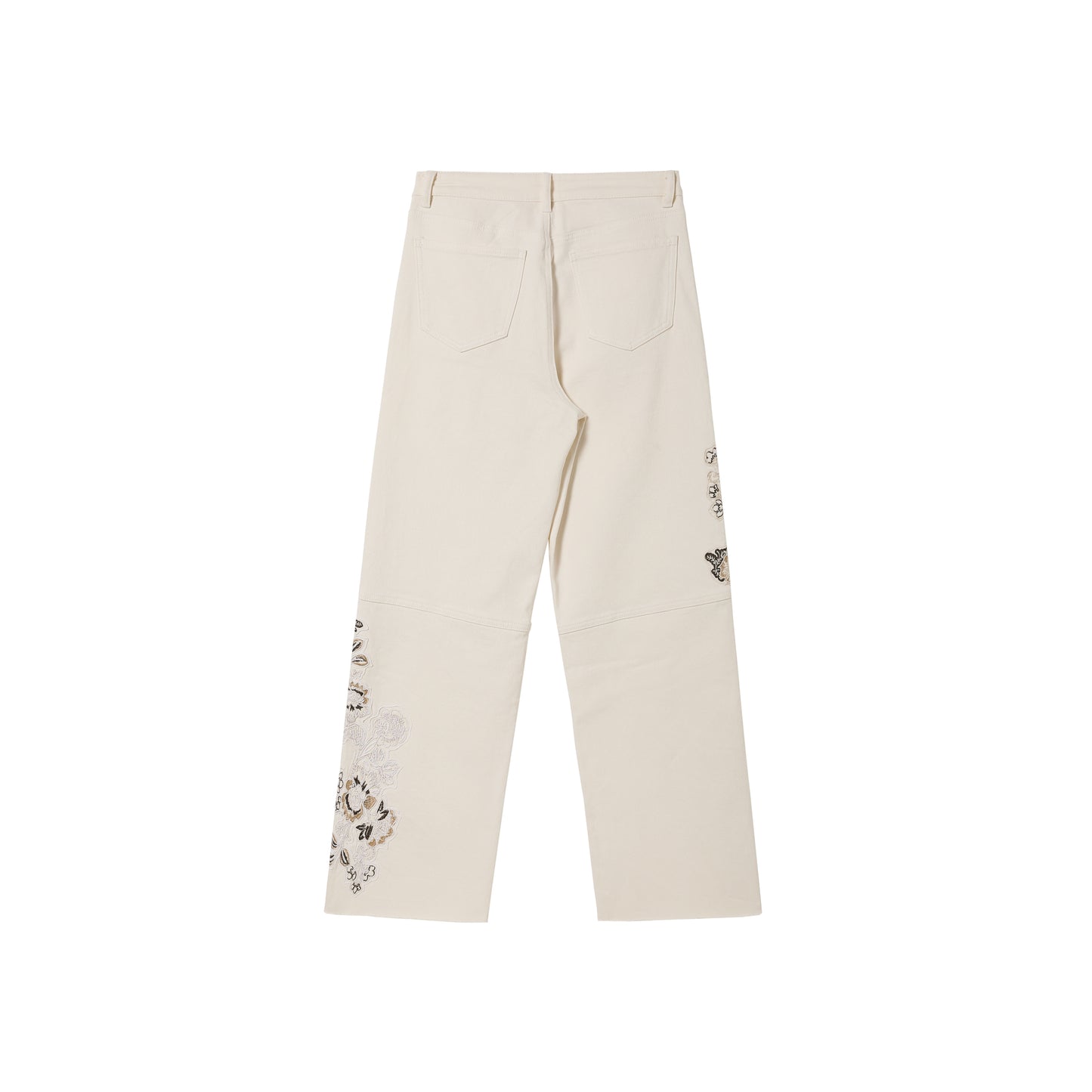 HIGH RISE EMBROIDERED WIDE LEG PANTS BYW8255 (BYMG028) OFF-WHITE