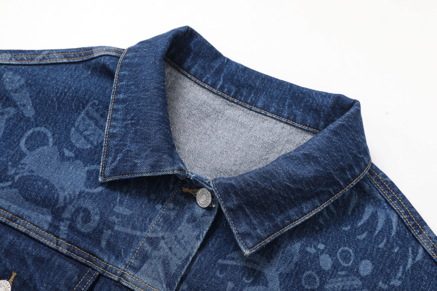 DENIM JACKET WITH LASER PRINTING BYJ9064 (BYMG031) DARK BLUE