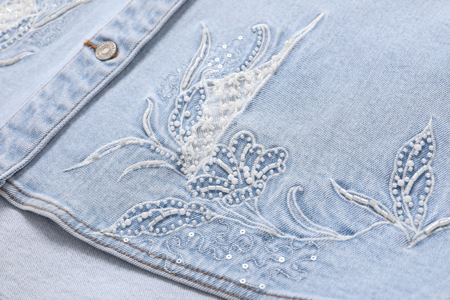 EMBROIDERED DENIM SHIRT BYJ9062 (BYMG022) LIGHT BLUE