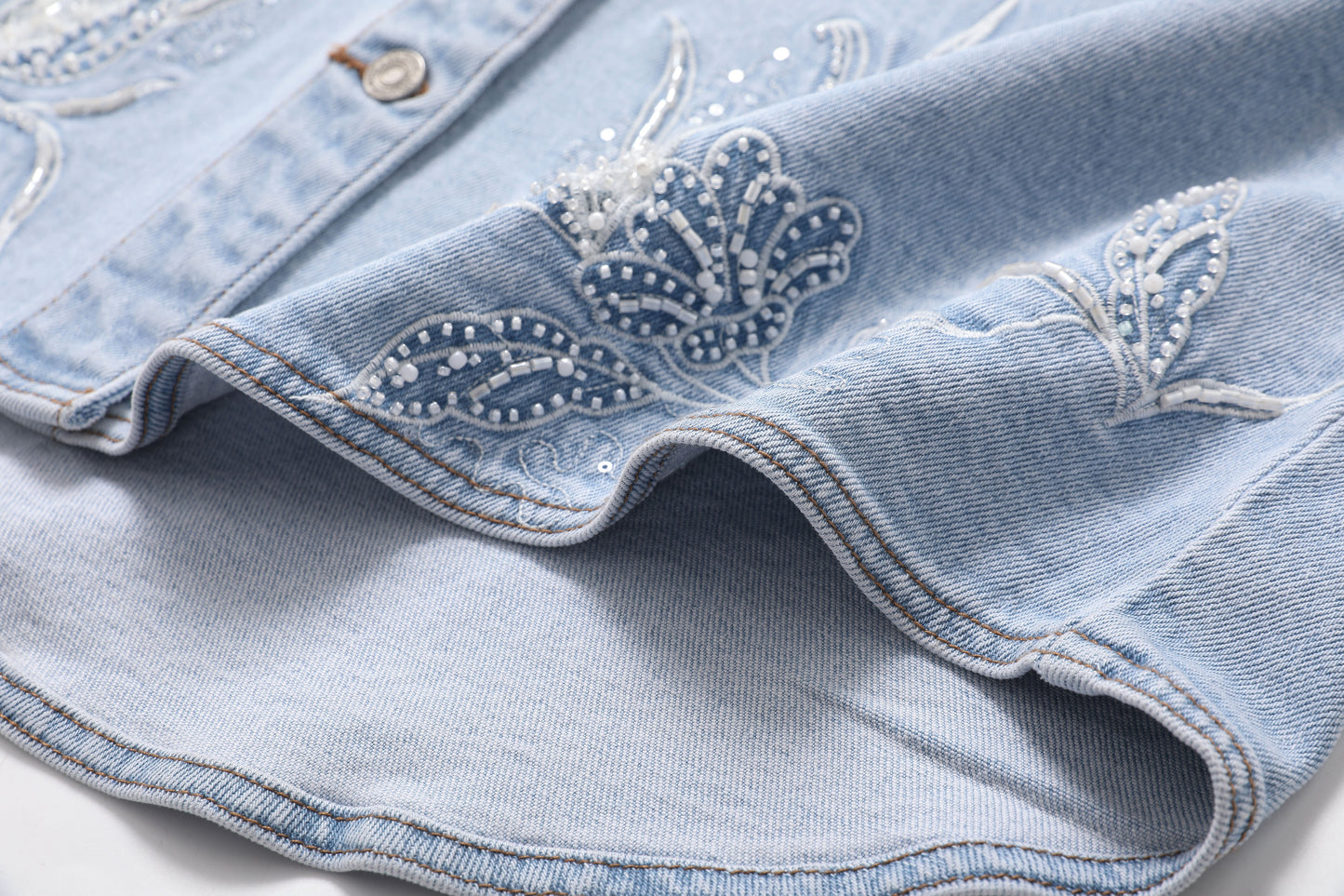 EMBROIDERED DENIM SHIRT BYJ9062 (BYMG022) LIGHT BLUE