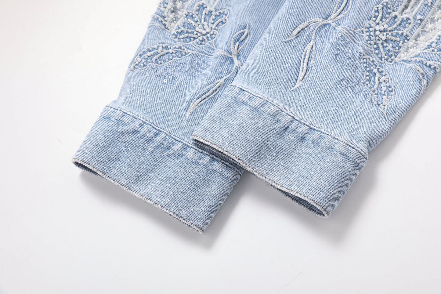 EMBROIDERED DENIM SHIRT BYJ9062 (BYMG022) LIGHT BLUE