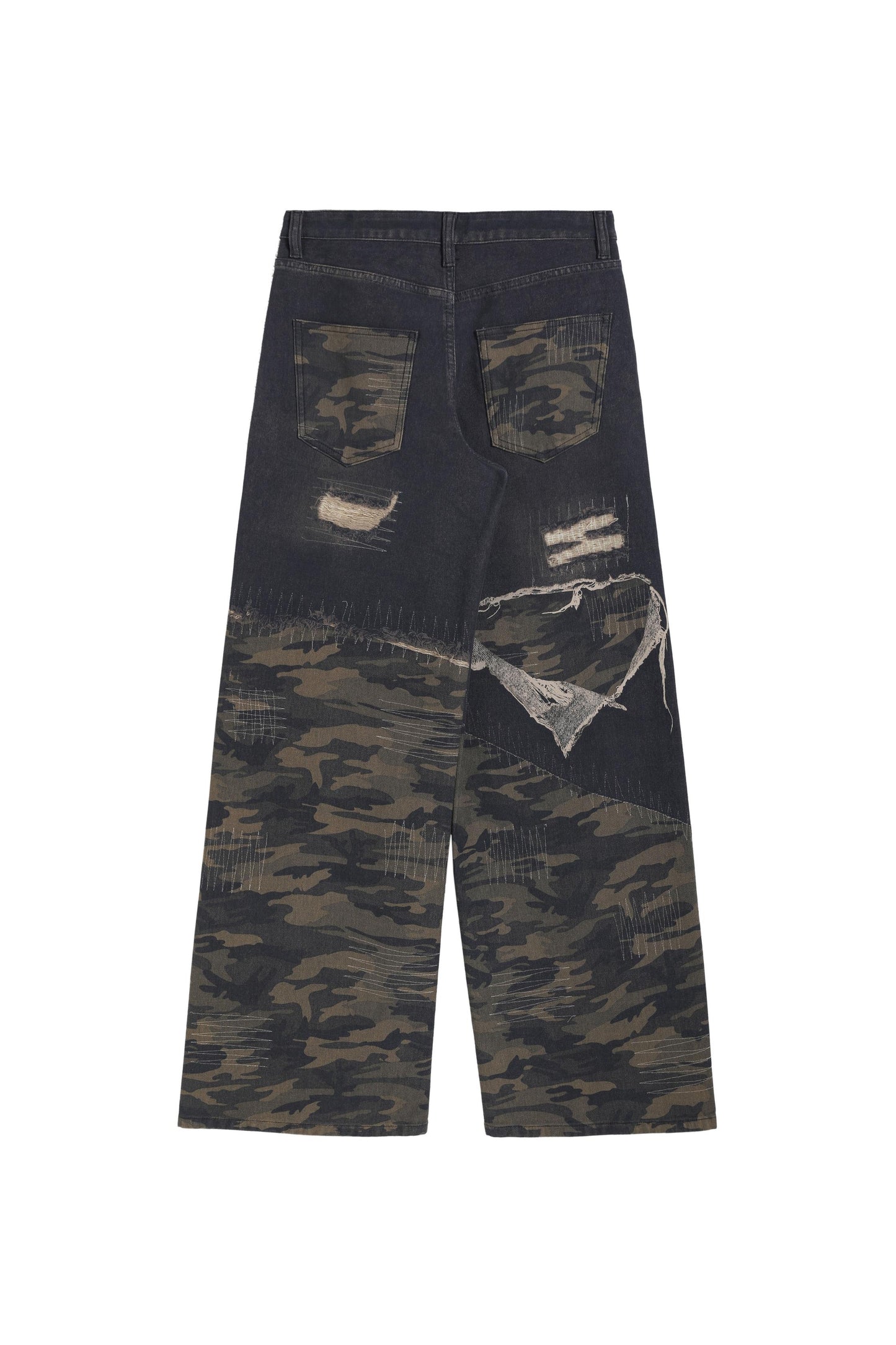 HIGH RISE PRINTED BARREL LEG PANTS BYOX025 (BYJJ011) DARK GRAY