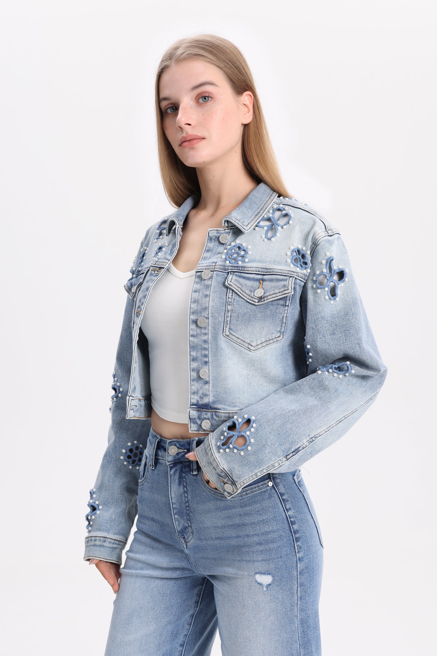 BOSTON CROPPED DENIM JACKET