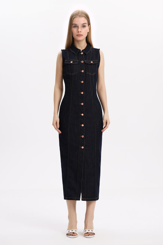 JULIA CARDIGAN DENIM DRESS