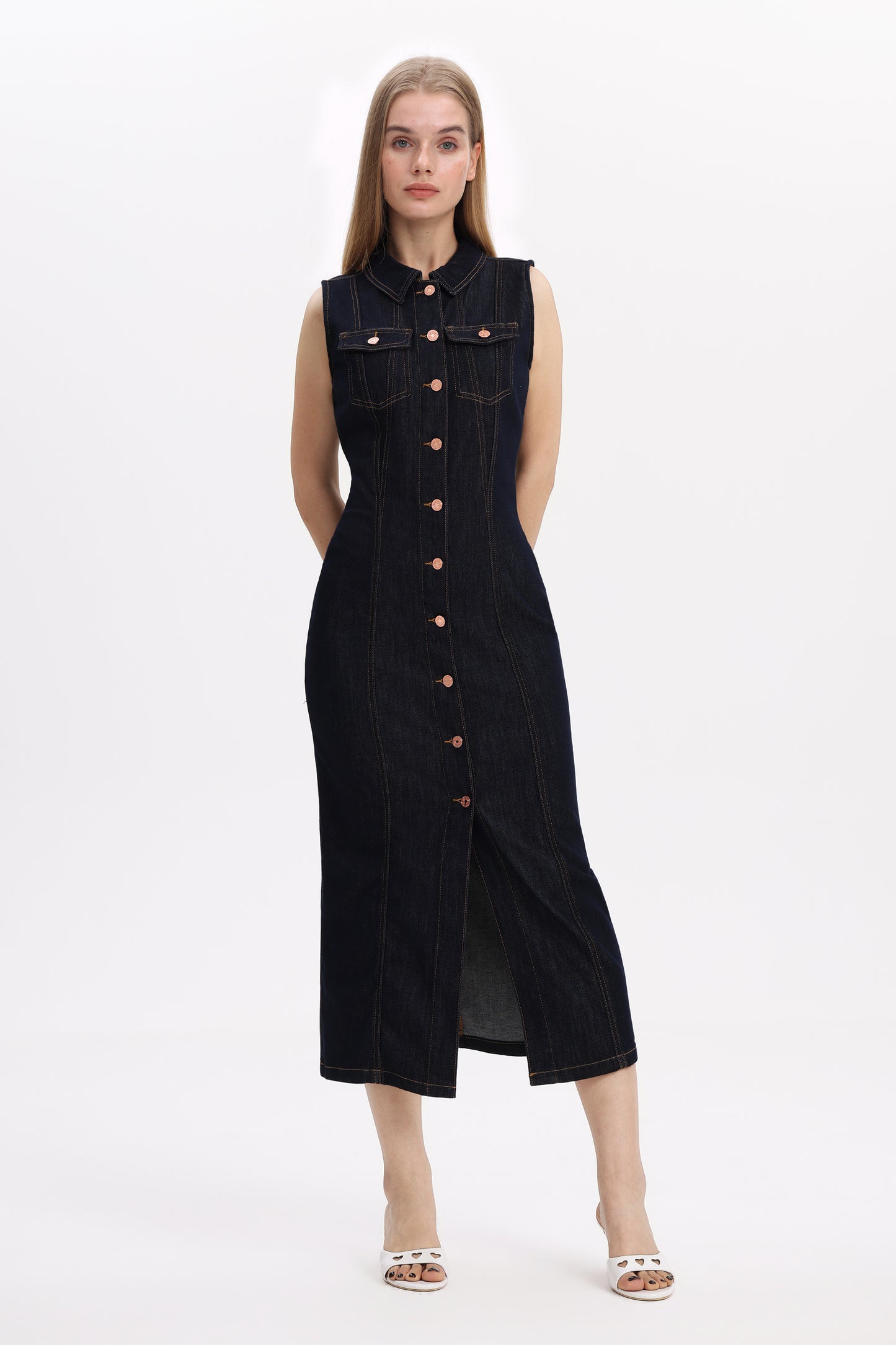 JULIA CARDIGAN DENIM DRESS