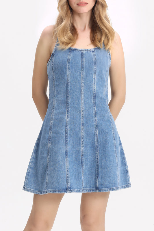 MONTREAL DENIM STRAP DRESS