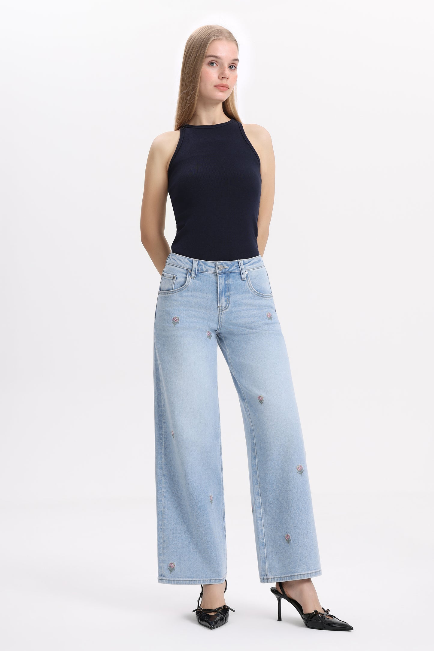 ROSALIND MID RISE WIDE LEG