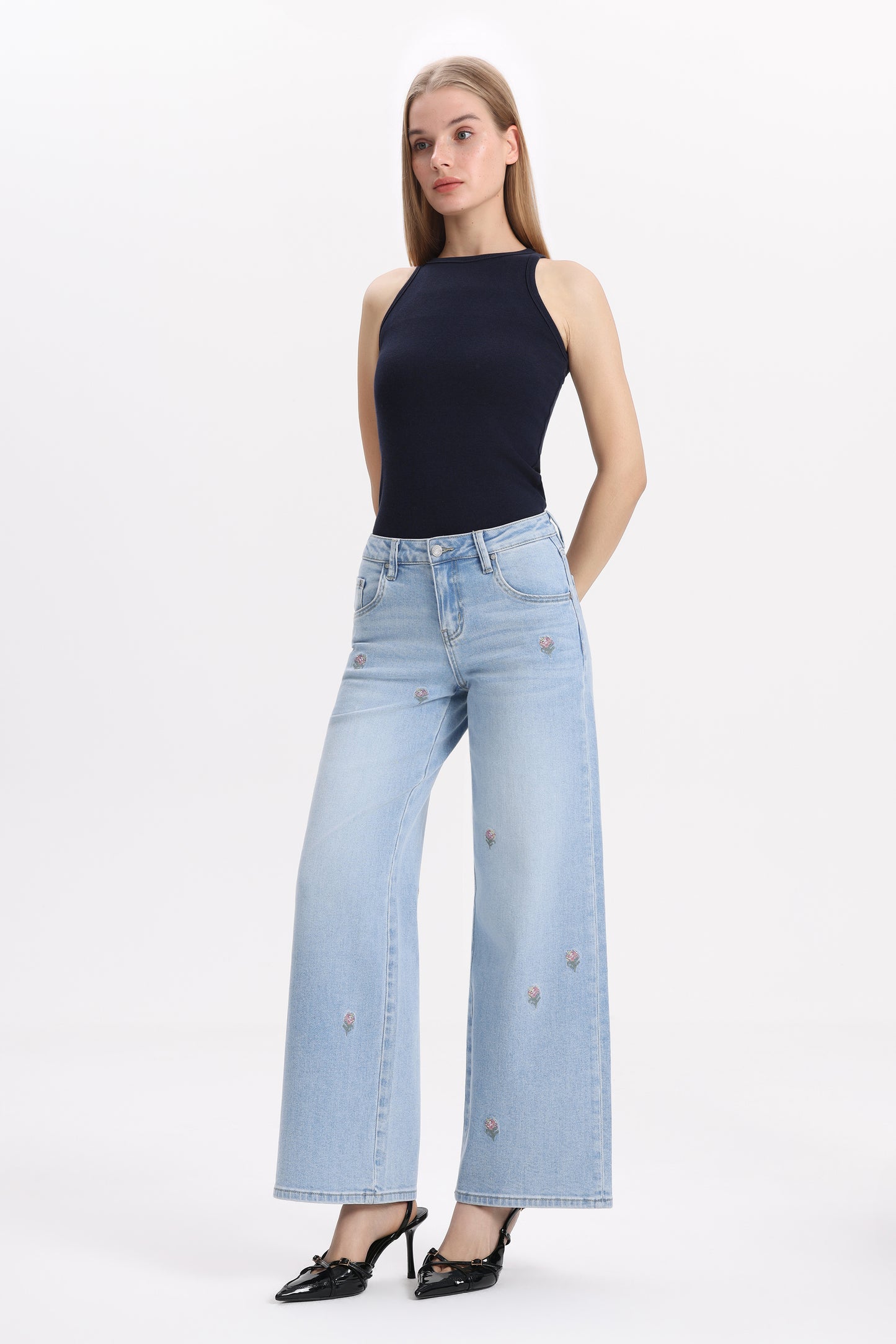 ROSALIND MID RISE WIDE LEG