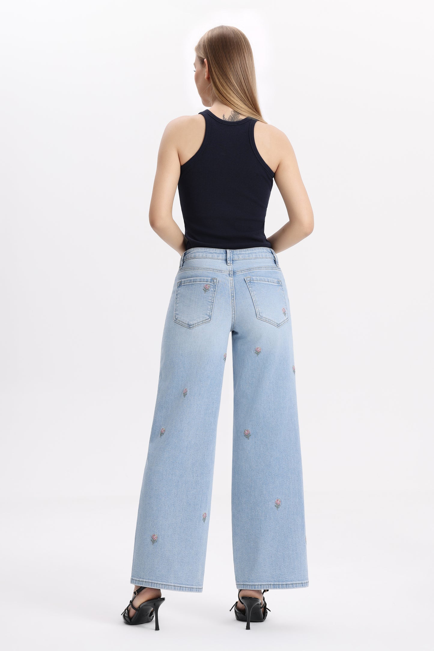 ROSALIND MID RISE WIDE LEG