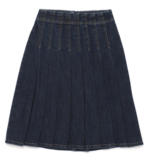 CAIUS HIGH RISE PLEATED SKIRT  BYK7089 (BYJJ044) DARK BLUE