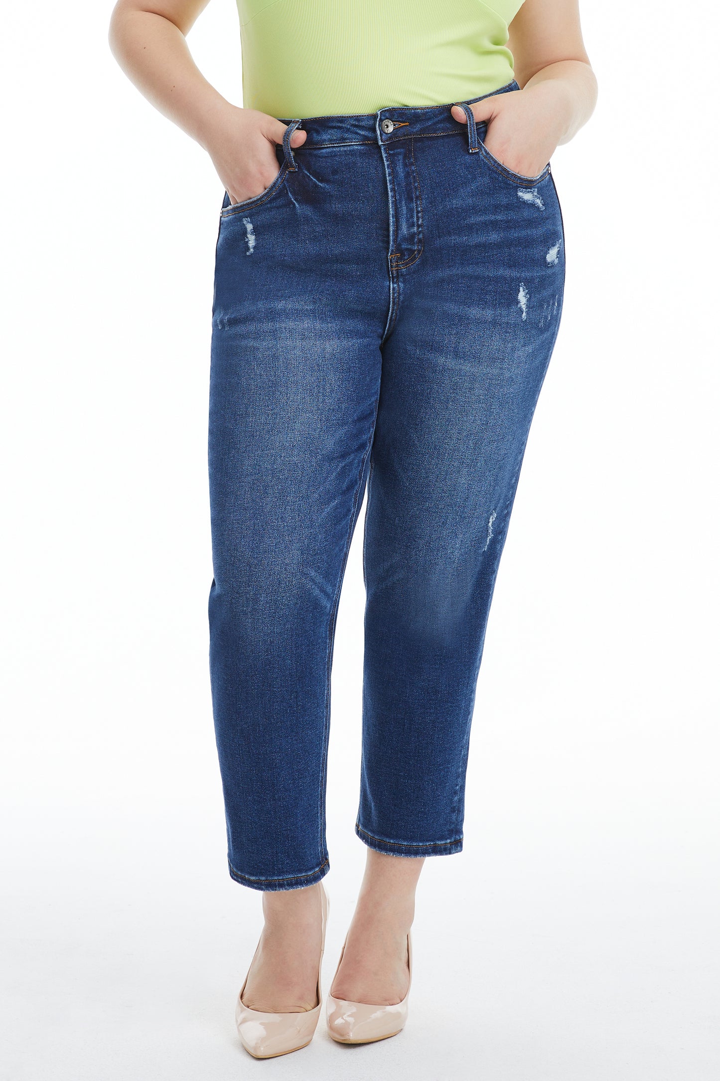 PLUS HIGH RISE TAPERED MOM