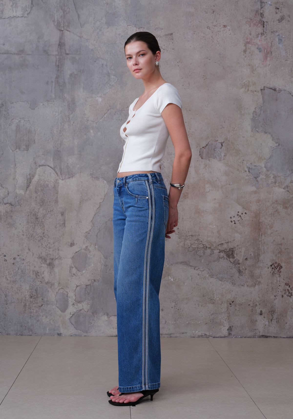 NEW YORK MID RISE WIDE LEG FULL JEANS BYW8408