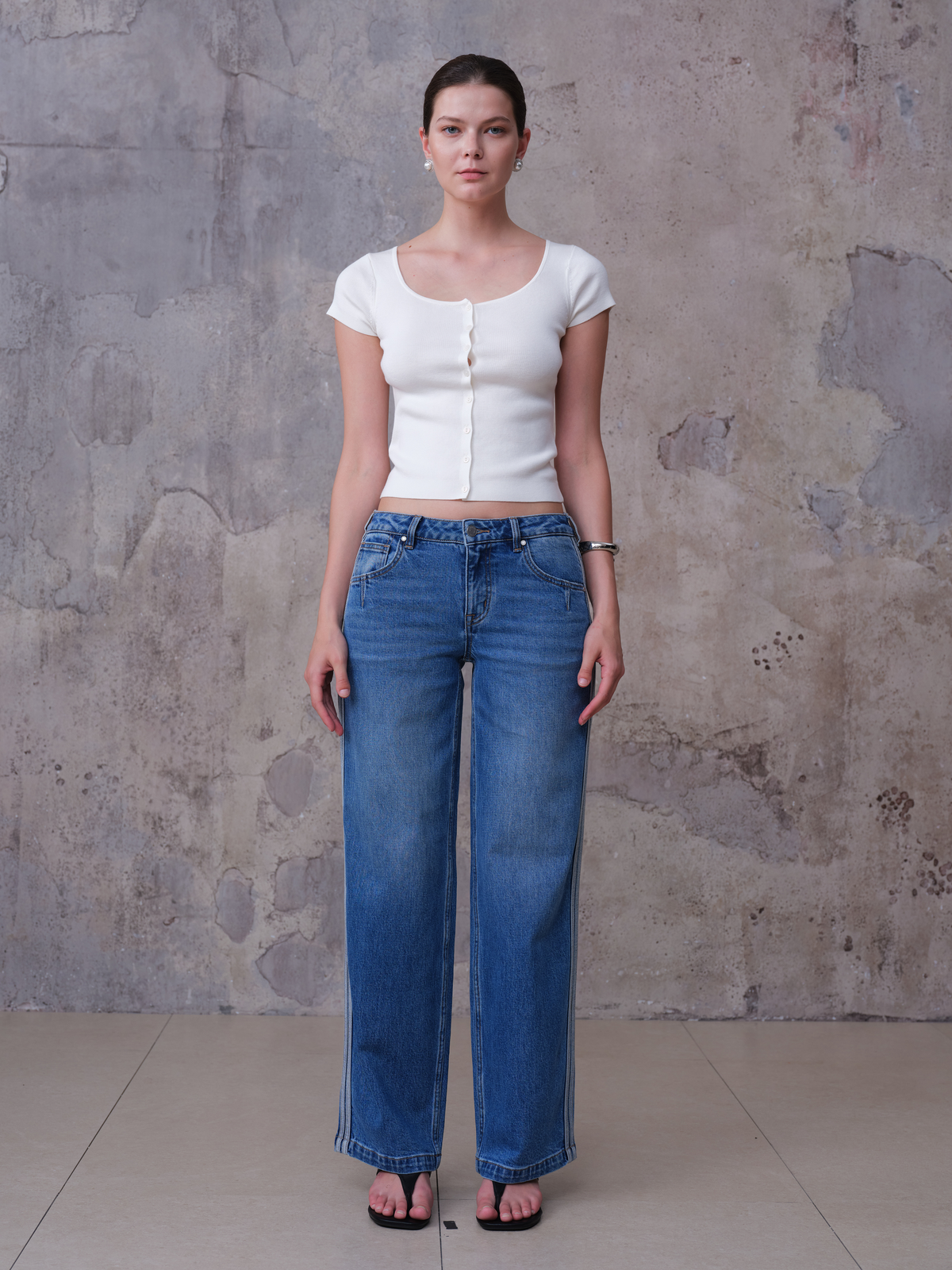 NEW YORK MID RISE WIDE LEG FULL JEANS BYW8408