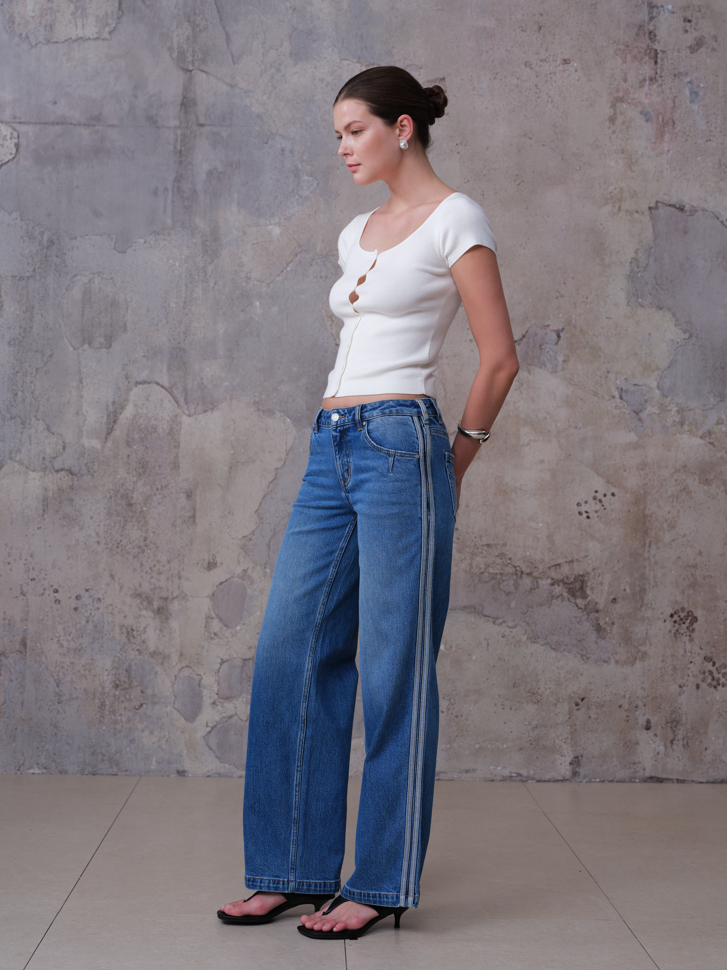 NEW YORK MID RISE WIDE LEG FULL JEANS BYW8408