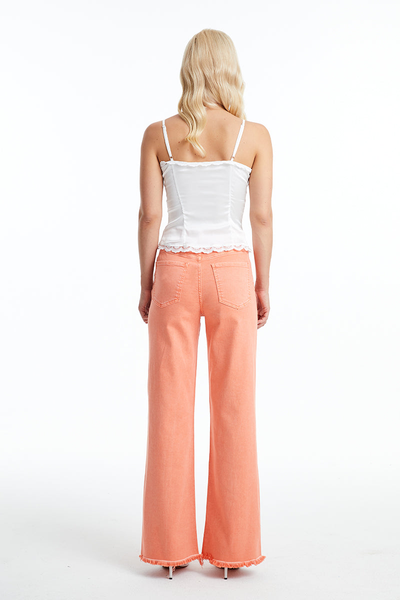 STELLA HIGH RISE WIDE LEG JEANS BYW8138 (BYHE019) CORAL