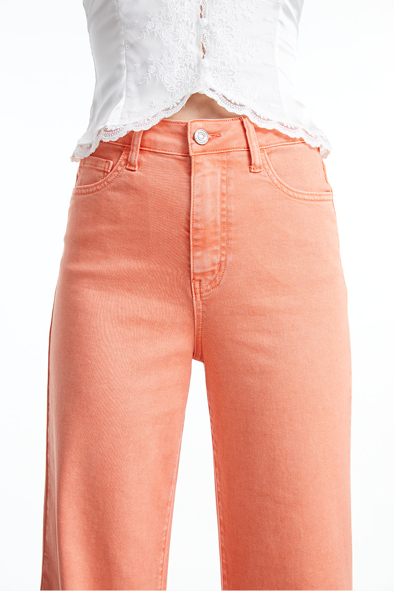 STELLA HIGH RISE WIDE LEG JEANS BYW8138 (BYHE019) CORAL