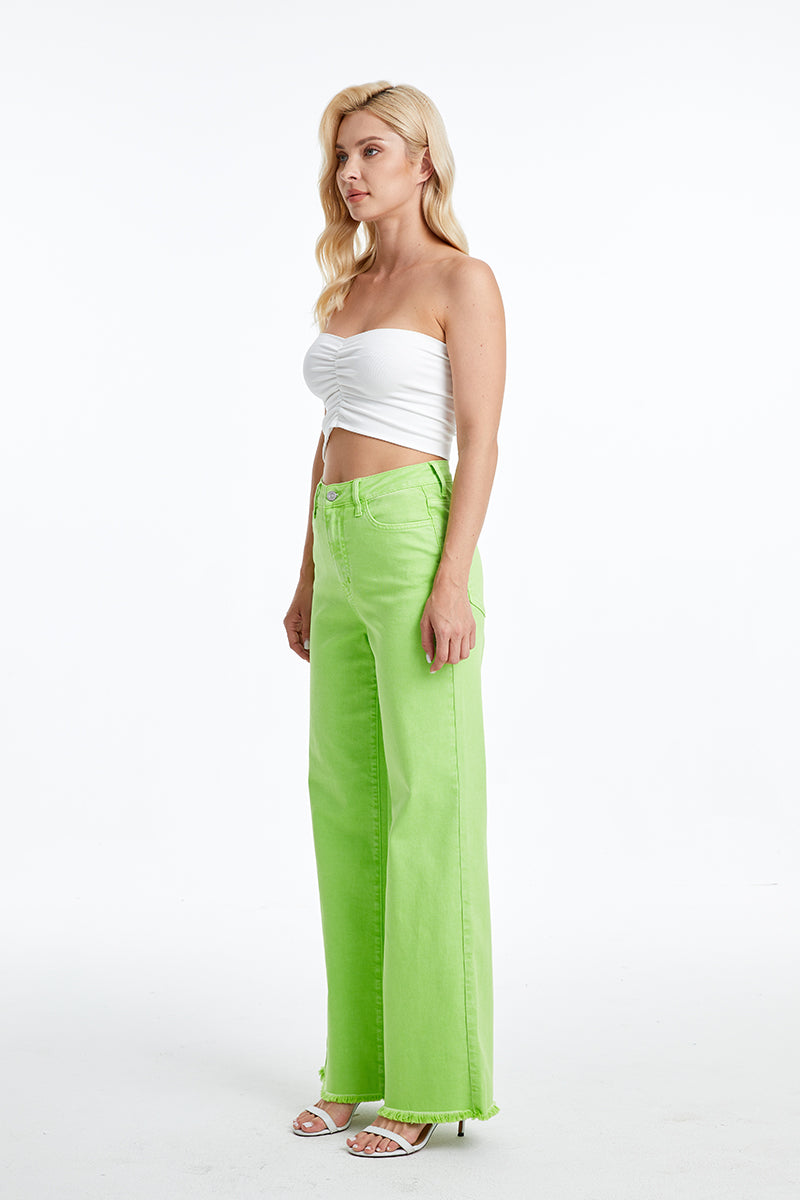 STELLA HIGH RISE WIDE LEG JEANS BYW8138 (BYHE019) GREEN