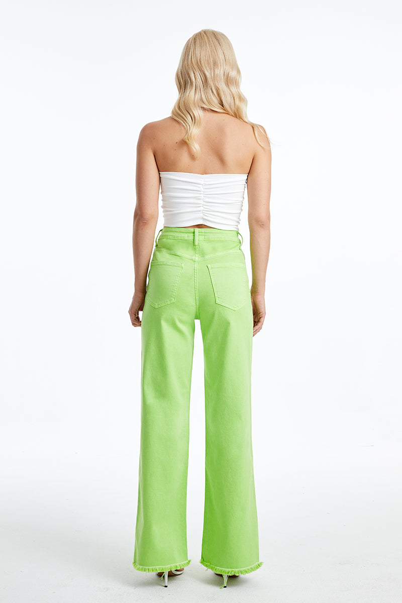 STELLA HIGH RISE WIDE LEG JEANS BYW8138 (BYHE019) GREEN