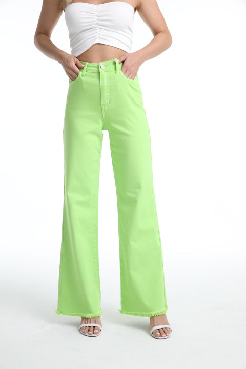 STELLA HIGH RISE WIDE LEG JEANS BYW8138 (BYHE019) GREEN