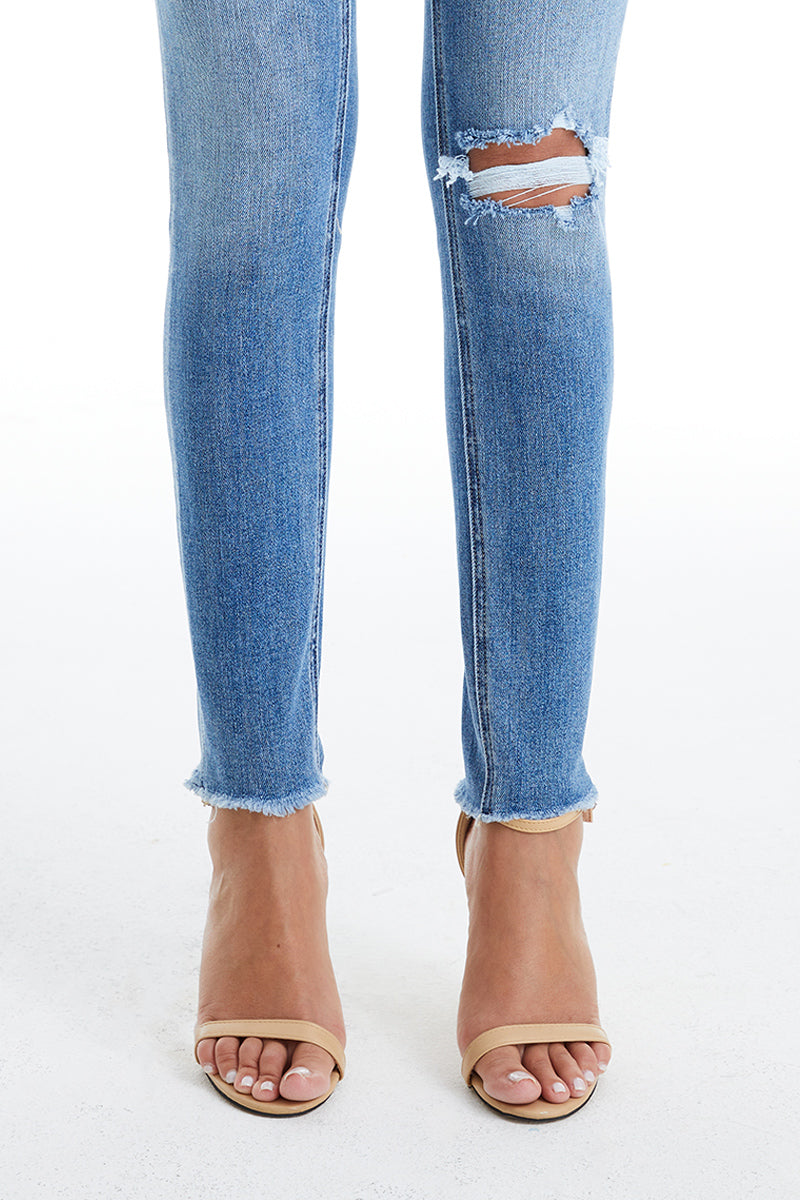 HIGH RISE CROP SKINNY JEANS BYS2119 DARK BLUE