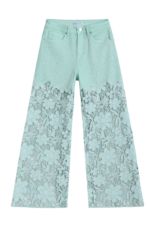 HIGH RISE WIDE LEG BYW8194 MINT GREEN
