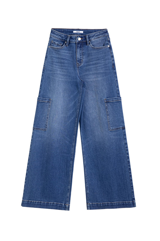 TAMSIN HIGH RISE WIDE LEG BYW8270 (BYMJ281) MEDIUM BLUE