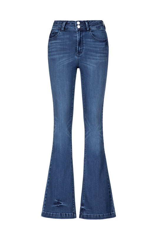 MID RISE FLARE BYF1218 (MOCO-JJY519) DARK BLUE