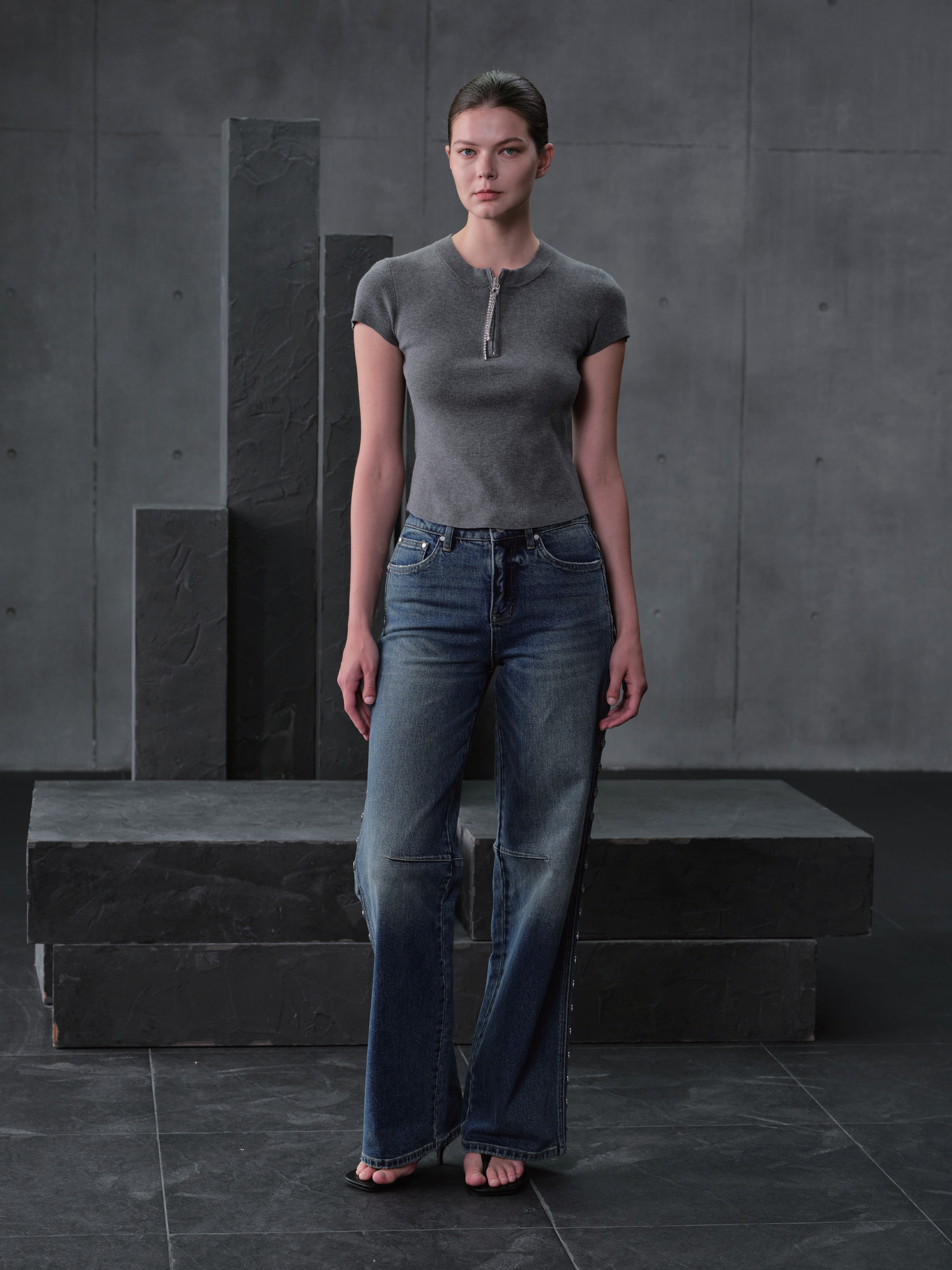 NEW YORK HIGH RISE WIDE LEG TALL JEANS BYW8442