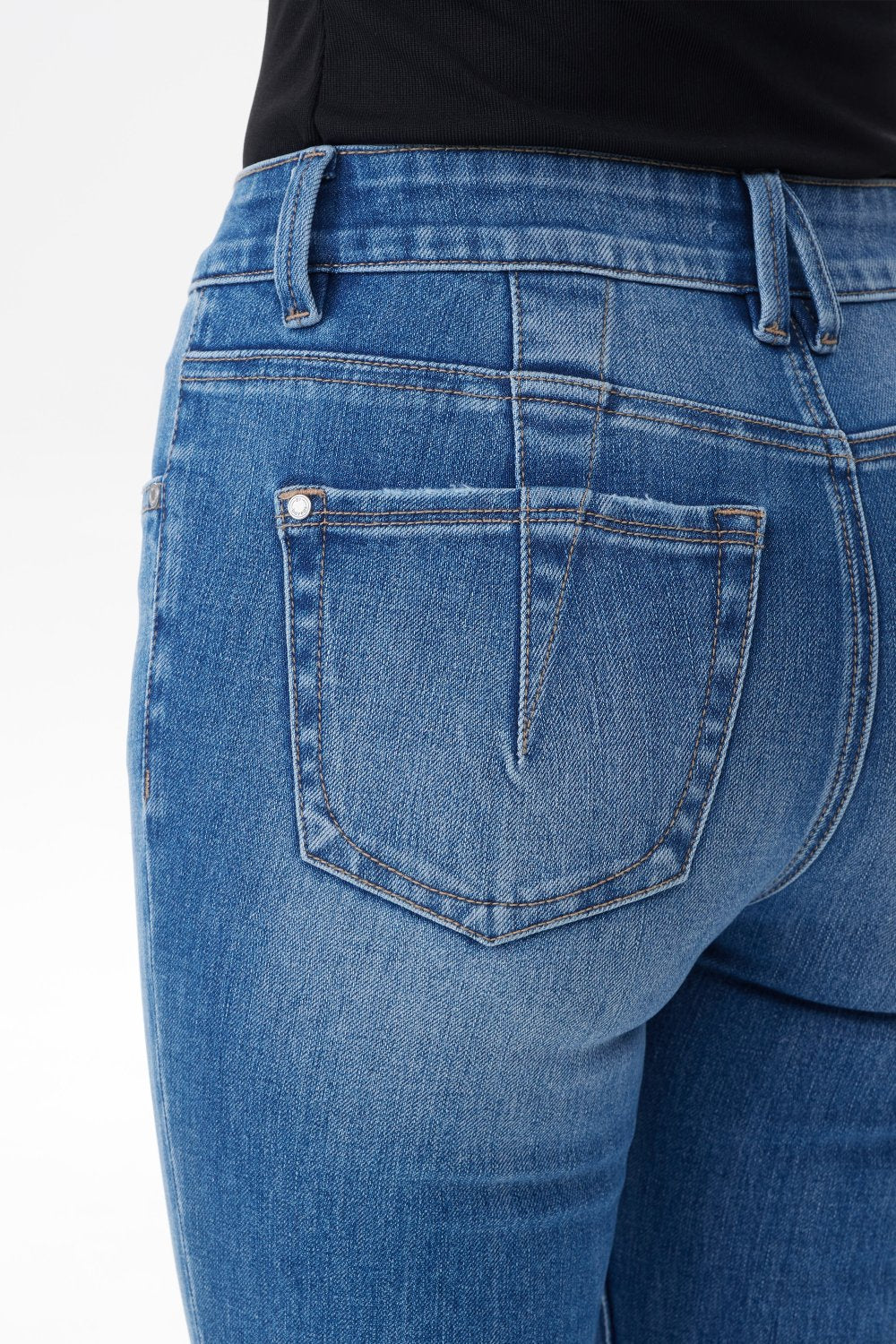 VIENNA MID RISE SKINNY ANKLE JEANS Glazed Layered Blue