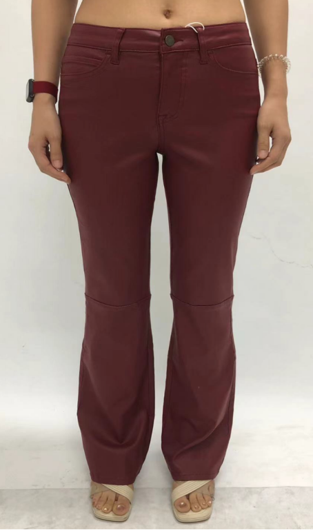 LOS ANGELES MID RISE BOOTCUT PU PANTS BYF1248